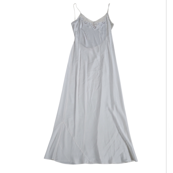 Victorias Secret Womens 100% Silk Cream Ivory Embelished Slip Size L lingerie - Picture 2 of 8